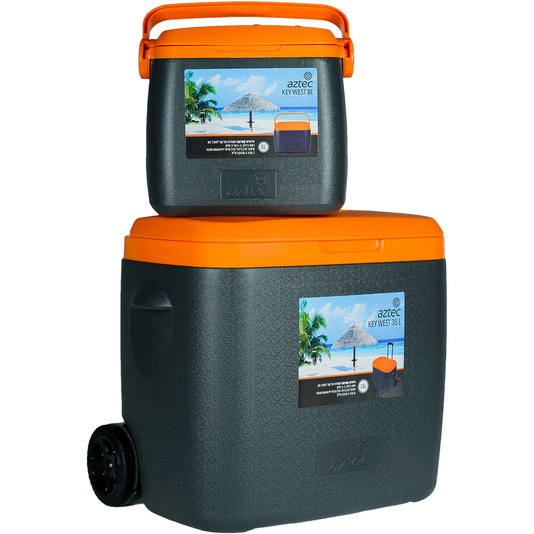 סט צידניות קשיחות Key West Set Grey/orange