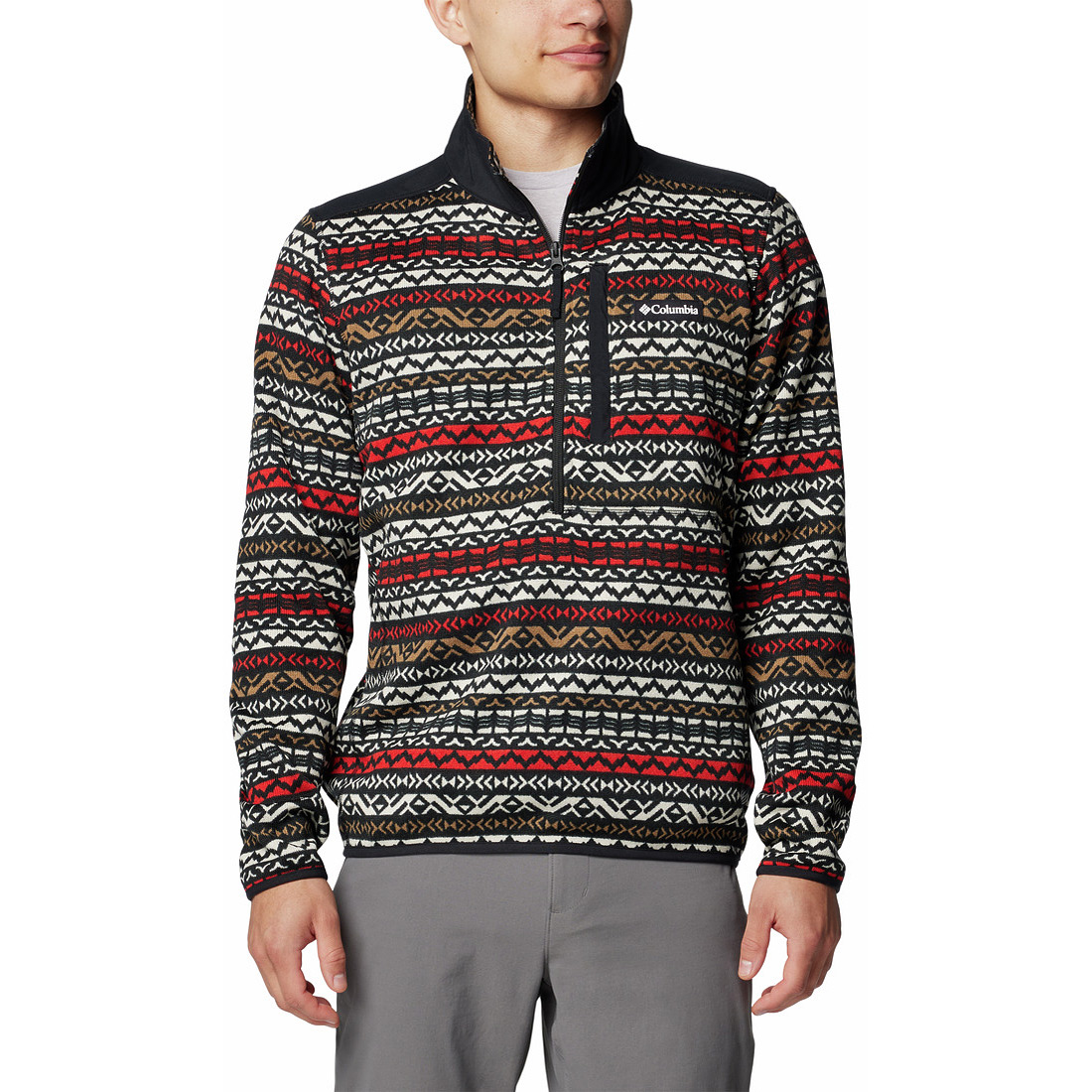 סוודר פליס לגברים Sweater Weather Printed Half Zip II