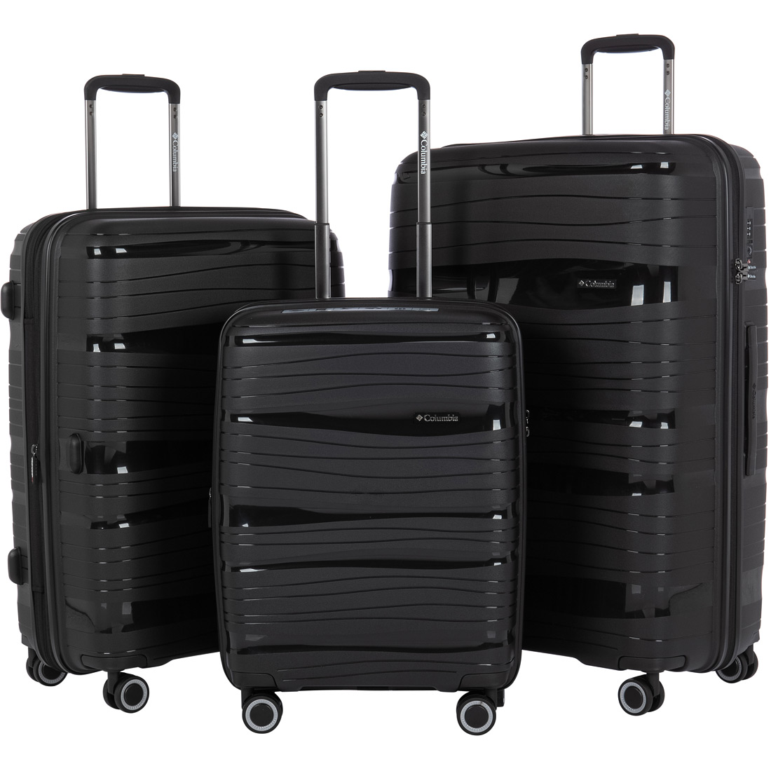 סט 3 מזוודות טרולי קשיחות Bend Black