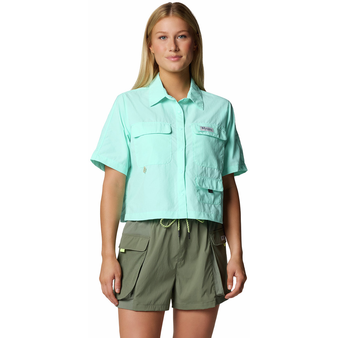 חולצה קצרה מכופתרת לנשים PFG Open Water Short Sleeve Shirt
