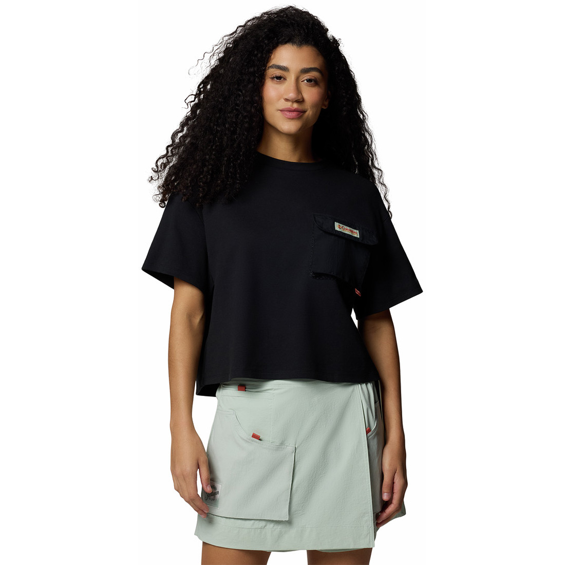 חולצה קצרה לנשים Cove Beach Cropped Pocket Tee