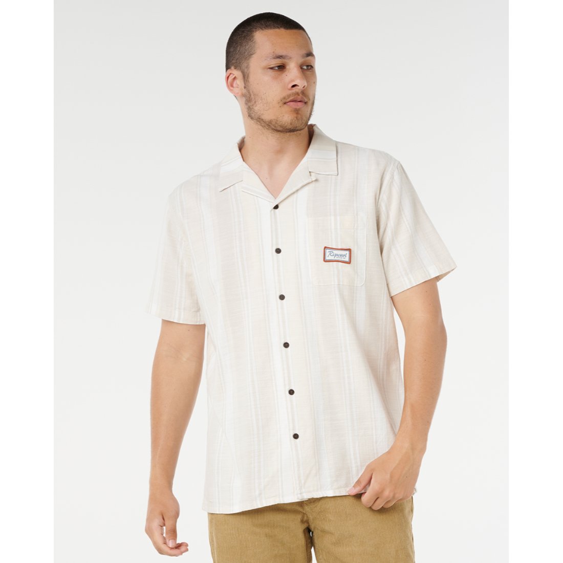 חולצה מכופתרת קצרה לגברים Mod Cali Stripe Short Sleeve Shirt