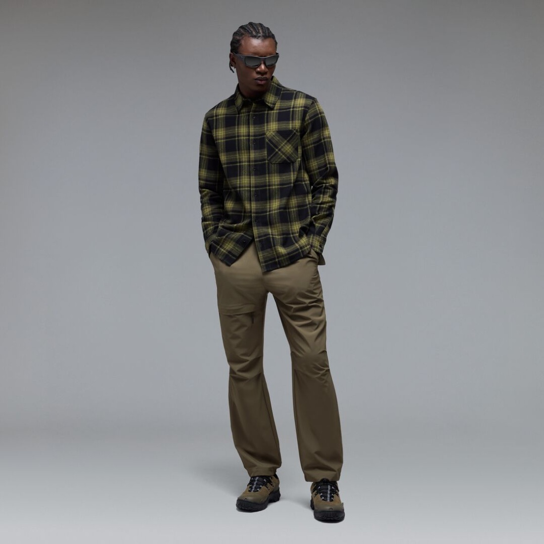 חולצה מכופתרת ארוכה לגברים Podium Plaid L/S Flannel